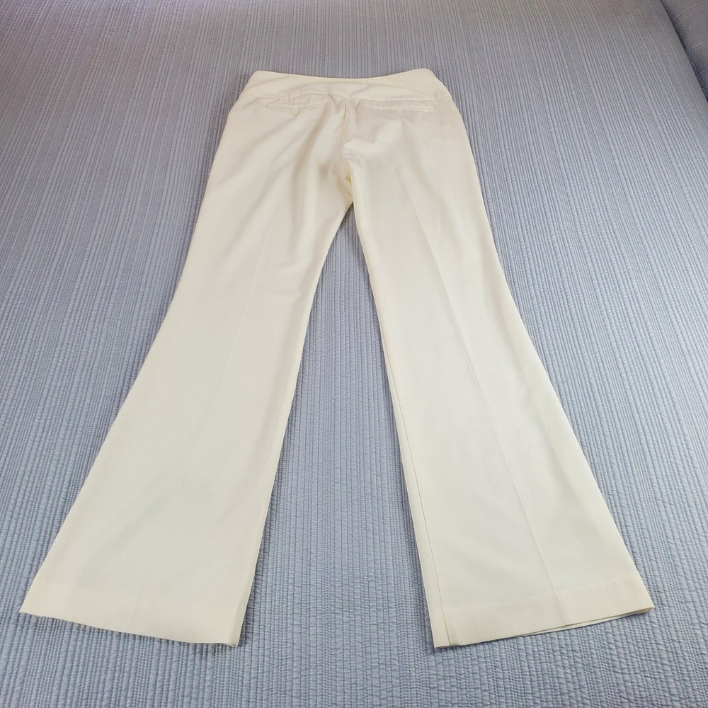 Daisy Fuentes Moda Cream Beige Fit Flare Flat Front Dress Pants Size 4